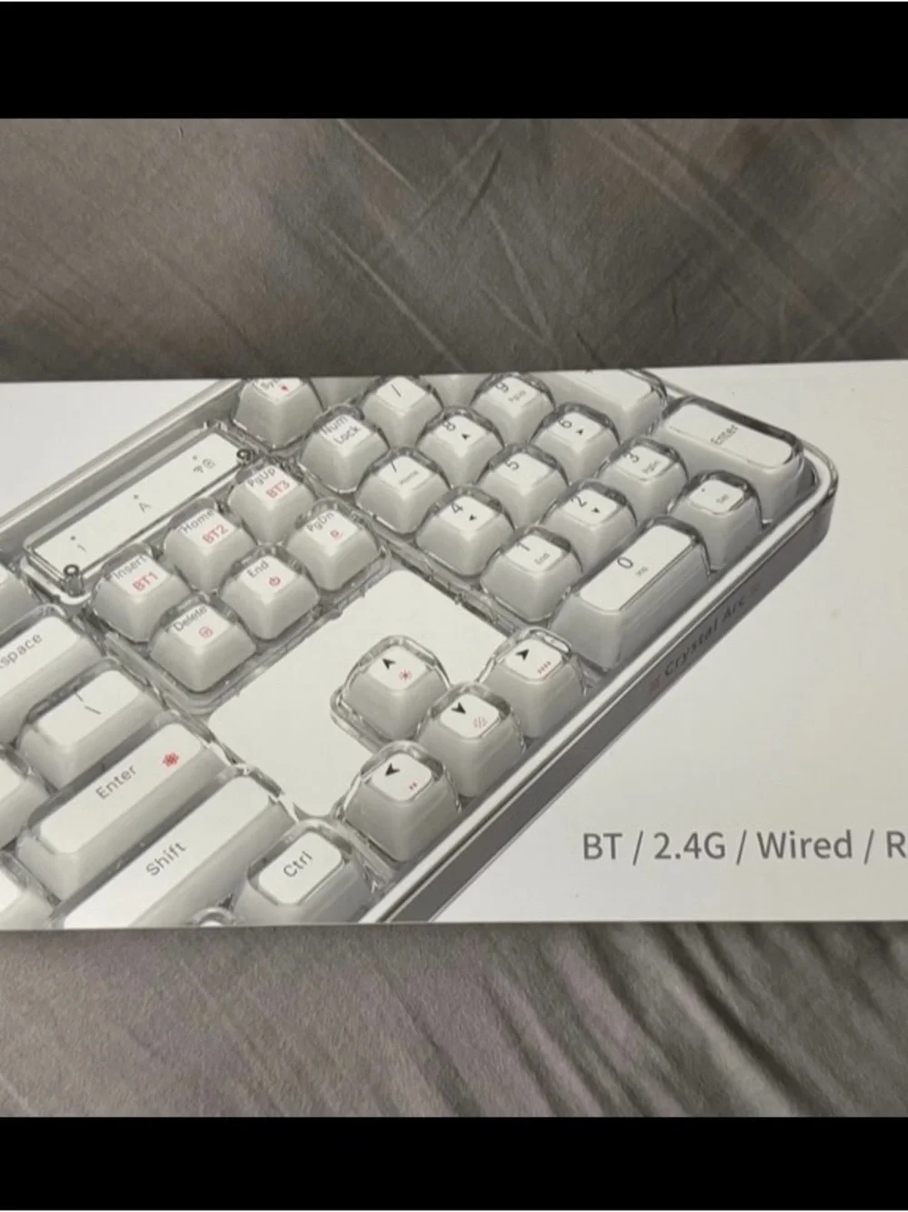 Wireless/Wired RGB Backlit White Keyboard